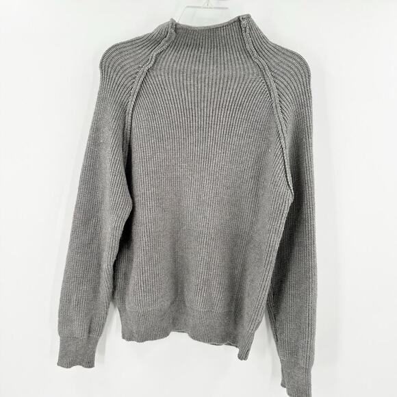 Gray Turtleneck Sweater with Red Heart Patches - Picture 4 of 15